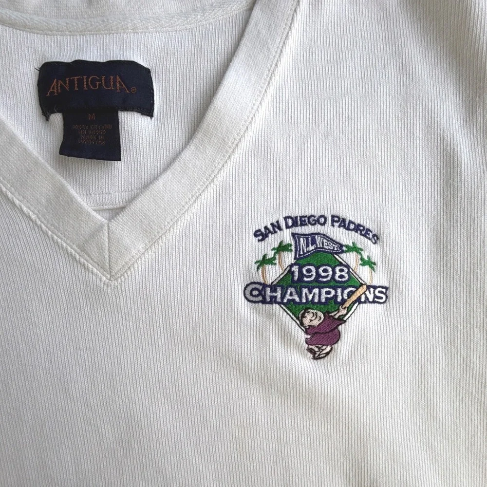Vintage San Diego Padres 1998 Champions Sweater Vest Antigua Mens Medium MLB